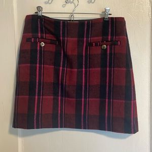 Loft Pink Plaid Skirt